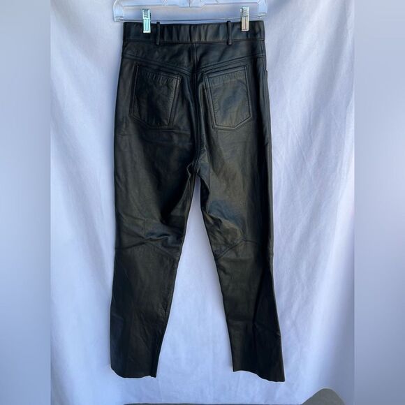 Leather Loft Vintage Leather Pants 9/10 Black Straight Leg - Picture 6 of 8